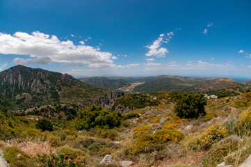 View from Homo Sapiens Museum near Ano Kera, Crete on the road to the Lasithi Plateau