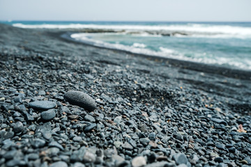 Black sand beach