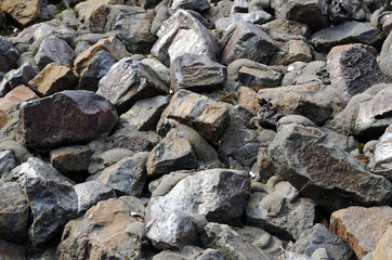 Cobblestones, partly painted with silver color