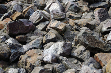 Cobblestones, partly painted with silver color