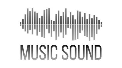 Sound wave. Audio digital equalizer. Sound equalizer icon logo. Vector Illustration