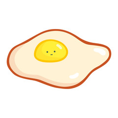 smile egg kawaii doodle flat vector illustration icon