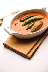 Hyderabadi mirch/mirchi ka Salan or green chilly sabzi or curry. Main course recipe from India....