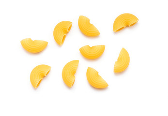 Italian Pasta, raw Italian pasta isolated on white background