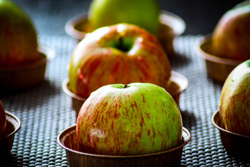 Fresh ripe apples from the village garden