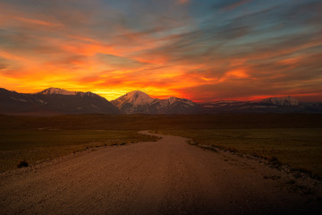 flaming skies during sunset