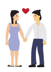 Couple looking at each other with love. Concept of love and romance.