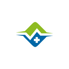 Health care and medical logo design with using cross icon medical icon symbol template