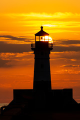 Lake Superior Breakwater Lighthouse At Sunrise