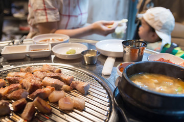 Samgyupsal Korean style pork bbq,