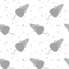 Seamless pattern with cute mouses.