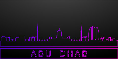 Abu dhabi detailed skyline nolan icon. Elements of cities set. Simple icon for websites, web design, mobile app, info graphics