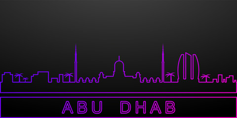 Abu dhabi detailed skyline nolan icon. Elements of cities set. Simple icon for websites, web design, mobile app, info graphics