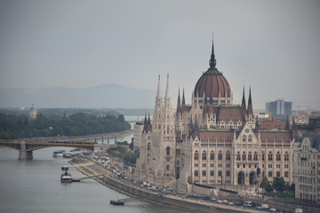 Fototapeta na wymiar Hungarian Parliament Building where National Assembly of Hungary seats, popular tourist destination and landmark in Budapest, Hungary
