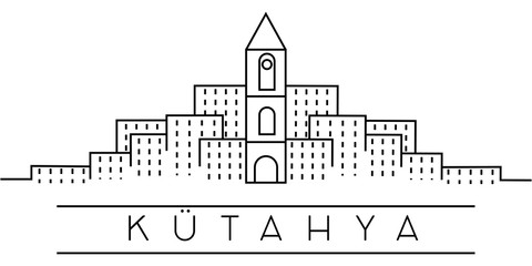 Kutahya city outline icon. Elements of Turkey cities illustration icons. Signs, symbols can be used for web, logo, mobile app, UI, UX