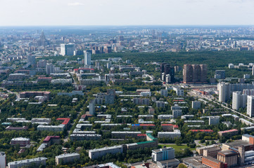 View of moscow from above, from the top of the television tower
