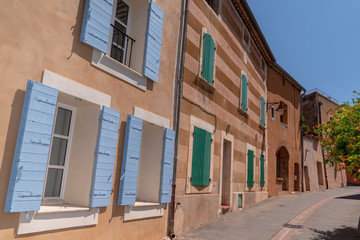 Old Town ocher street of Roussillon Provence France