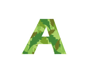 Tropical Jungle Leaves Logo Letter A Icon. A Letter Design Vector Forest Tropical Leaves Logo Icon.