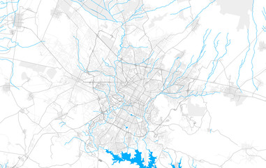 Rich detailed vector map of Puebla, Puebla, Mexico
