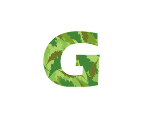 Tropical Jungle Leaves Logo Letter GIcon. G Letter Design Vector Forest Tropical Leaves Logo Icon.