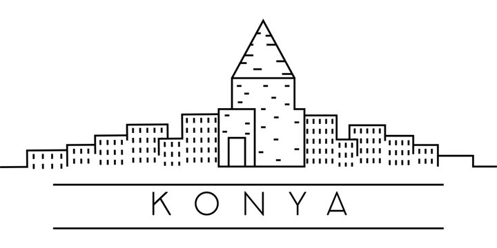Konya city outline icon. Elements of Turkey cities illustration icons. Signs, symbols can be used for web, logo, mobile app, UI, UX