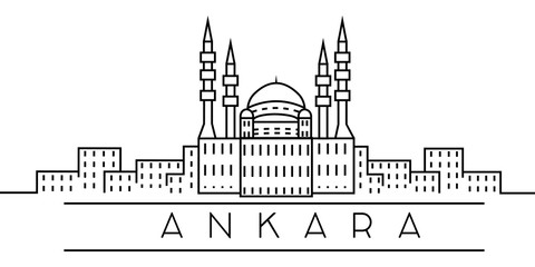 Ankara city outline icon. Elements of Turkey cities illustration icons. Signs, symbols can be used for web, logo, mobile app, UI, UX
