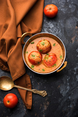 Tomato Salan or Tamatar sabzi or curry. Main course recipe from India. served in a bowl. selective focus