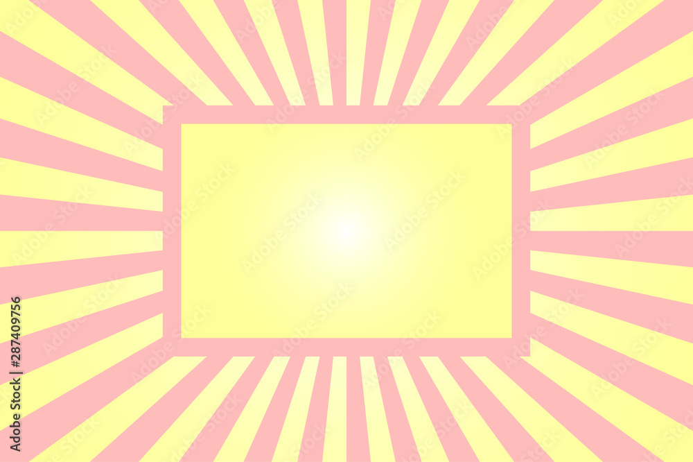 Poster pastel yellow and pink zoom background with frame for design