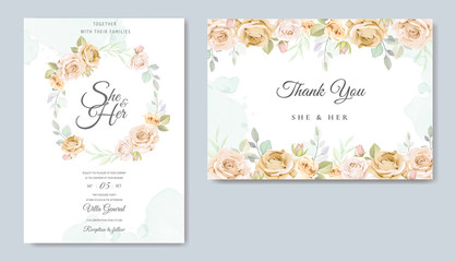Fototapeta na wymiar beautiful wedding invitation card template