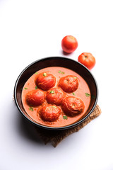 Tomato Salan or Tamatar sabzi or curry. Main course recipe from India. served in a bowl. selective focus