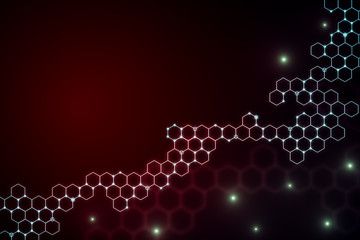 Creative red hexagonal background
