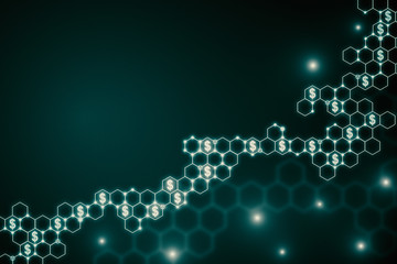 Creative hexagonal background with dollar