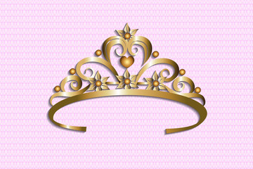 Gold Princess Crown Vector