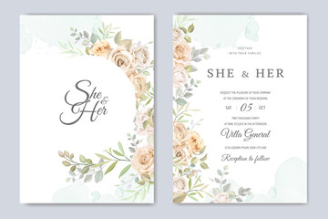Fototapeta na wymiar beautiful wedding invitation card template
