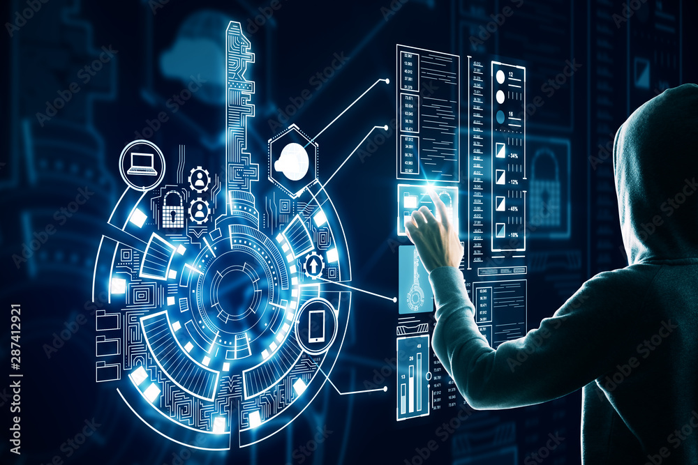 Poster Hacker using digital interface