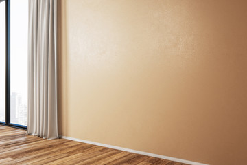 Modern room with empty wall