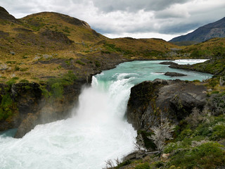 Fototapeta na wymiar Waterfall in the mountains. Patagonia, Argentina