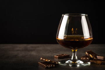 Cognac or brandy and chocolate.