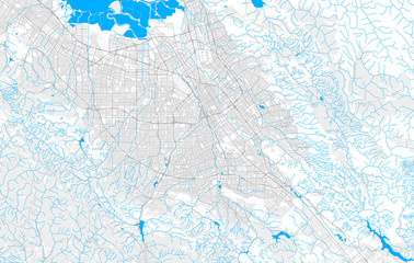 Rich detailed vector map of San Jose, California, U.S.A.