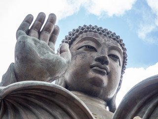 The Enormous Tian Tan Big Buddha at Po Lin Monastery on Lang Tao Island in Hong Kong