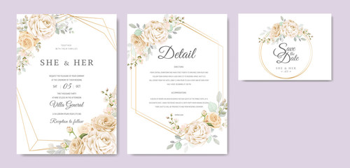 Obraz na płótnie Canvas beautiful wedding invitation card template
