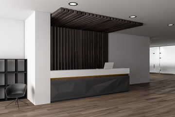 Side view of contemporary reception