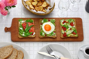 avocado toast open sandwich variety