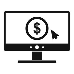 Web money monitor icon. Simple illustration of web money monitor vector icon for web design isolated on white background