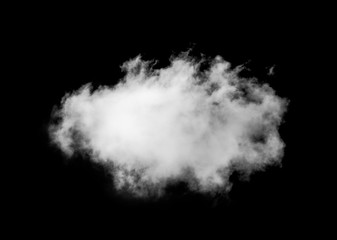 white Clouds isolated on black background.