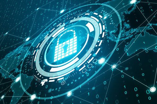 Abstract digital padlock backdrop - Powered by Adobe