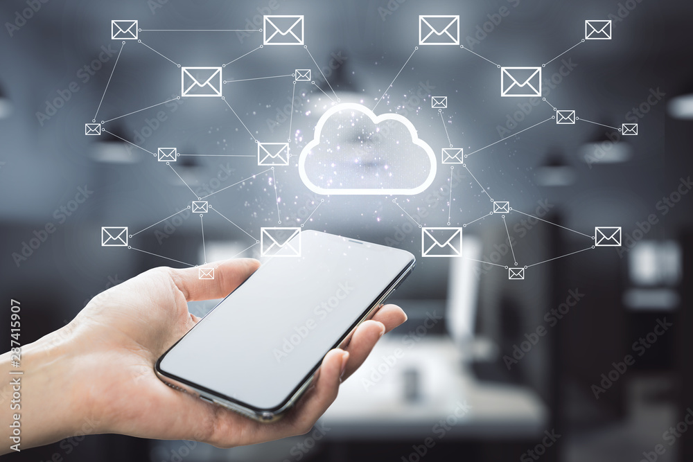 Poster cloud computing and network concept