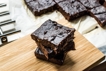 Chocolate Brownie Cake made with Carob Powder Flour.