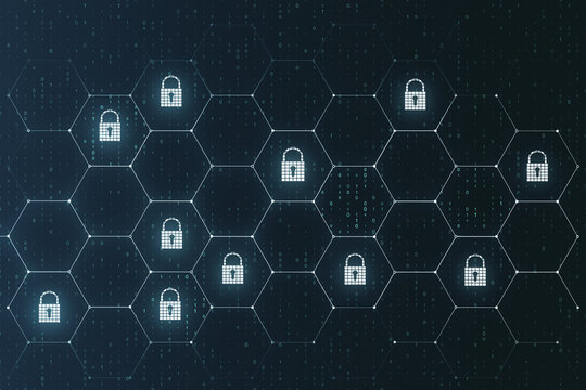 Bright digital padlock background