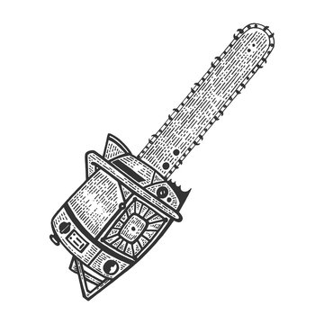 chainsaw sketch black and white clip art preview